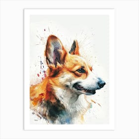 Pembroke Welsh Corgi Watercolor Painting 3 Art Print