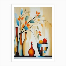 Vases And Apples Art Print