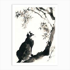 Cat In The Tree Art Print