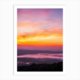 A Watercolor Creation Rich With Springs Flush Of Colors Backlit By The Glow Of The Summer Sunset (7) Art Print