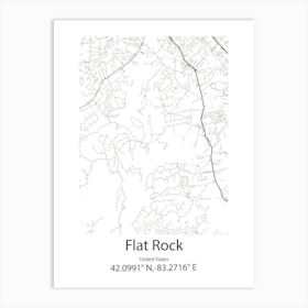 Flat Rock,United States Minimalist Map Poster