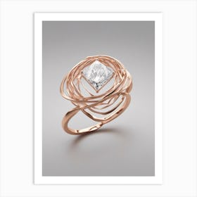 Rose Gold Engagement Ring Art Print