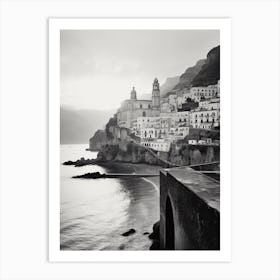 Amalfi Coast Italy Black And White Analogue Photograph 4 Art Print