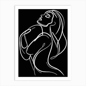 Woman line drawing Art Print