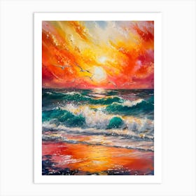 Sunset At The Beach 7 Art Print