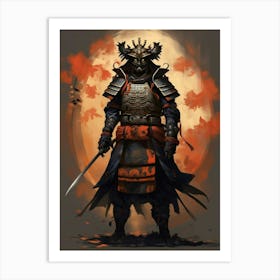 Japanese Samurai Illustration 8 Art Print