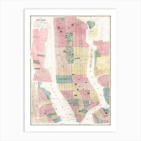 Map Of New York And Vicinity (1869) Art Print