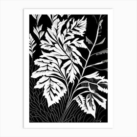 Lovage Leaf Linocut 3 Art Print