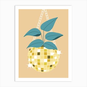 Disco Plant Yellow Art Print