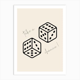 Take a Chance Dice Art, y2k, College Art, Dorm Decor Art Print