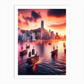 Hong Kong Victorial Harbour Art Print