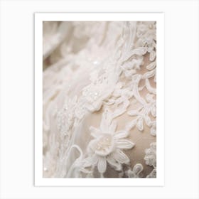 Close Up Of A Wedding Dress Art Print