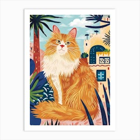 Somali Cat Storybook Illustration 1 Art Print