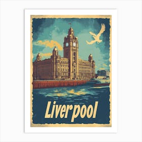 Aihrgdesign A Vintage Travel Poster Of Liverpool Art Print