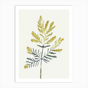 Tansy Leaf Minimalist Watercolour 1 Art Print