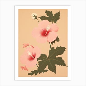 Hibiscus Flower Big Bold Illustration 2 Art Print