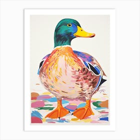 Colourful Bird Painting Mallard Duck Art Print