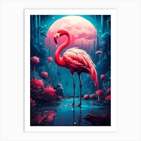 Pink Flamingo Art Print