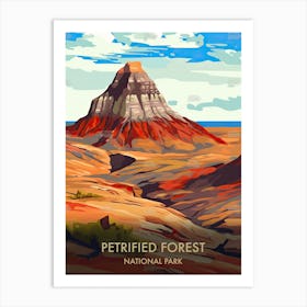Petrified Forest National Park Travel Poster Illustration Style 4 Art Print
