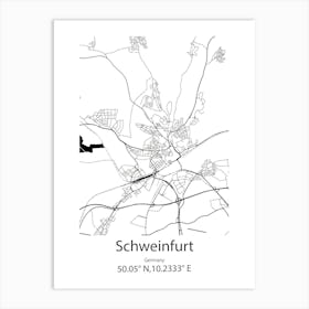 Schweinfurt,Germany Minimalist Map Art Print