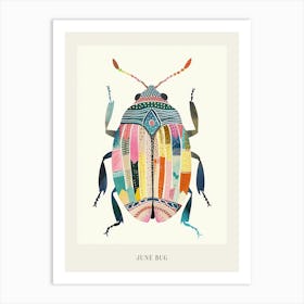 Colourful Insect Illustration June Bug 17 Poster Art Print