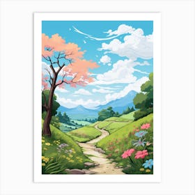 West Highland Way Ireland Hike Illustration Art Print