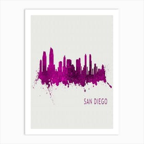 San Diego California City Purple Art Print