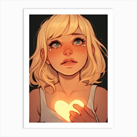 Tears Holding A Heart Art Print