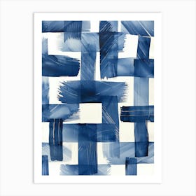 Blue And White Checkerboard Art Print