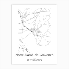 Notre Dame De Gravenchon,France Minimalist Map Art Print