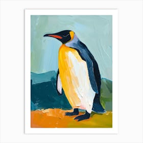 King Penguin Carcass Island Colour Block Painting 4 Art Print