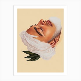 Portrait Of A Man With White Hair Art Print