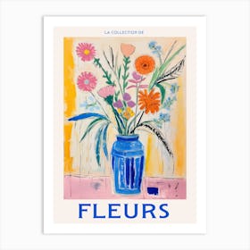 French Flower Poster Cornflower Art Print