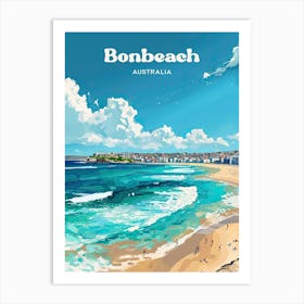 Bonbeach Australia Summer Travel Art Illustration Art Print