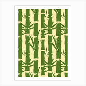 Bamboo Tree Seamless Pattern Art Print
