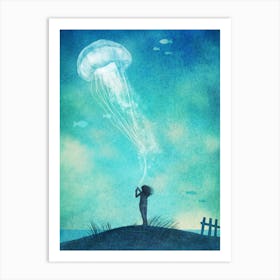Jellyfish Sky Art Print