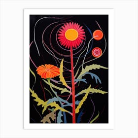 Gaillardia 1 Hilma Af Klint Inspired Flower Illustration Art Print