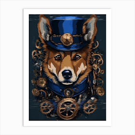 Steampunk Corgi Art Print