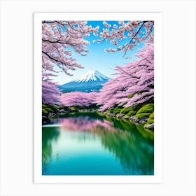 Cherry Blossoms In Japan Cherry Blossoms Mount Fuji Japan Art Print