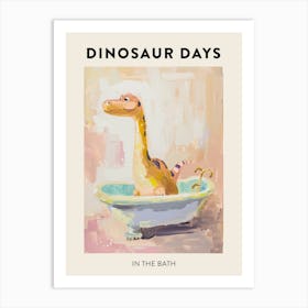 Dinosaur In The Bath Poster 2 Art Print