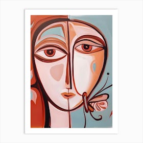 Woman With A Butterfly Poster