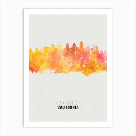 San Diego California City watercolor Art Print