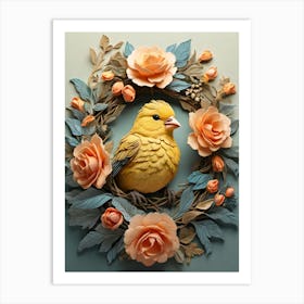 Bird In A Wreath 9 Art Print