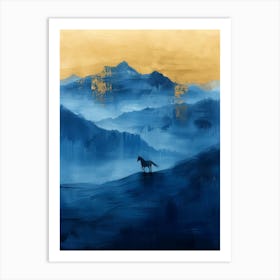 Blue Landscape Painting Art Print