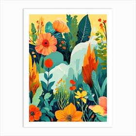 Colorful Flowers In The Garden 1 Art Print