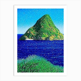Lord Howe Island Australia Pointillism Style Tropical Destination Art Print