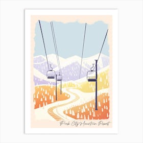 Poster Of Park City Mountain Resort   Utah, Usa, Ski Resort Pastel Colours Illustration 3 Art Print