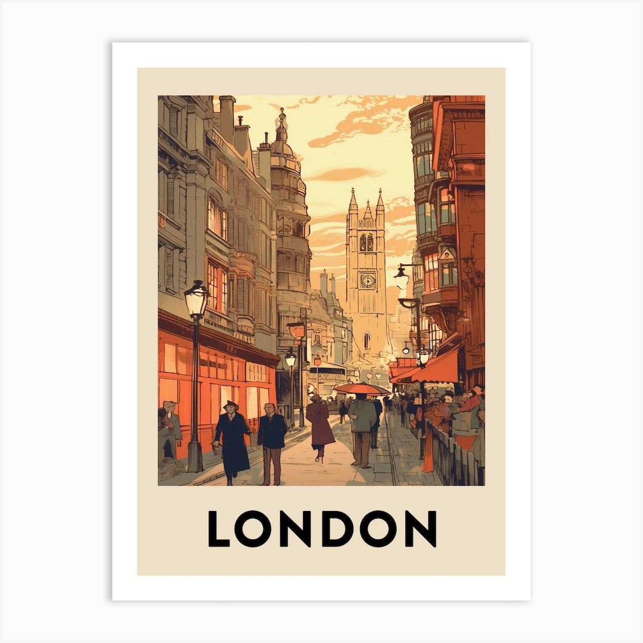 Illustration London - Vintage Travel Poster