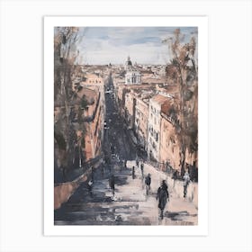 Rome Kitsch Brushstroke Cityscape 3 Art Print