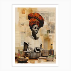 Afro Collage Portrait 5 Art Print